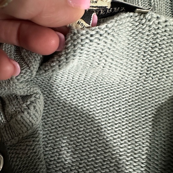 Burberry Knit 100% Cotton Nova Check Sweater Snap Turtleneck Size Small EUC - Picture 10 of 13